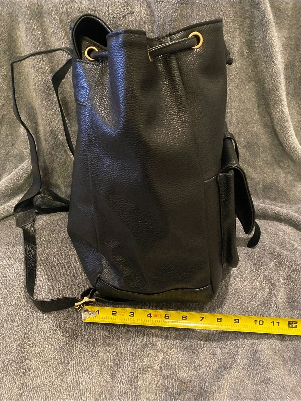 Black Leather Backpack Tote - Women Bags